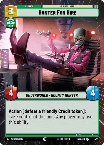 Hunter for Hire (Hyperspace) (420), A Lawless Time — Star Wars card price