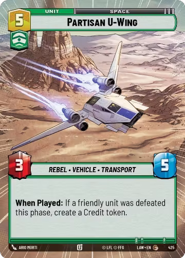 Partisan U-Wing (Hyperspace) (425), A Lawless Time — Star Wars card price