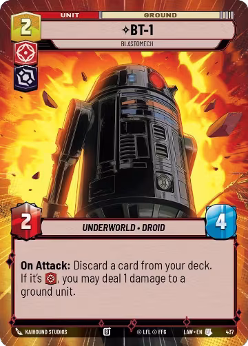 BT-1 - Blastomech (Hyperspace) (437), A Lawless Time — Star Wars card price