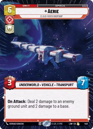 Aerie - Cloud-Rider Dropship (Hyperspace) (448), A Lawless Time — Star Wars card price