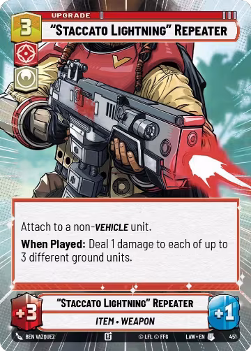 "Staccato Lightning" Repeater (Hyperspace) (451), A Lawless Time — Star Wars card price