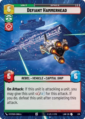 Defiant Hammerhead (Hyperspace) (326), A Lawless Time — Star Wars card price