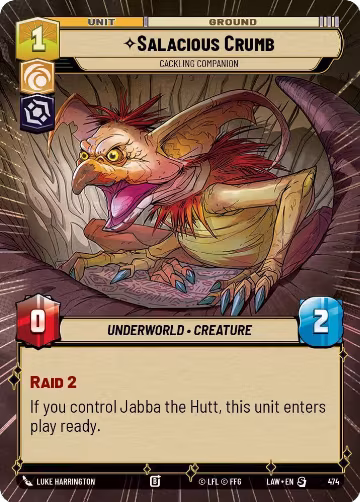 Salacious Crumb - Cackling Companion (Hyperspace) (474), A Lawless Time — Star Wars card price