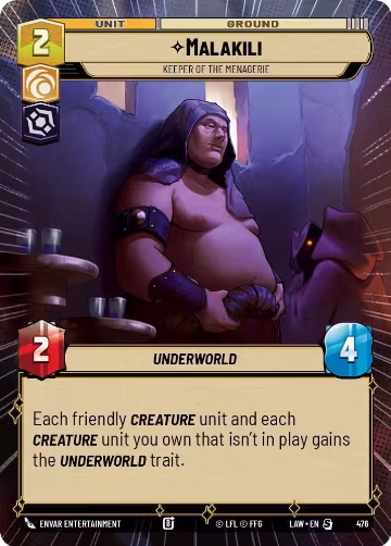 Malakili - Keeper of the Menagerie (Hyperspace) (476), A Lawless Time — Star Wars card price