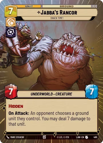 Jabba's Rancor - Snack Time! (Hyperspace) (480), A Lawless Time — Star Wars card price