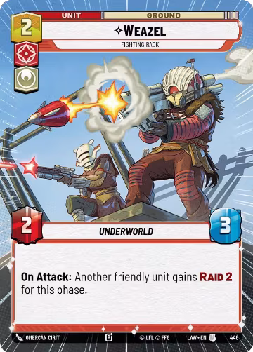 Weazel - Fighting Back (Hyperspace) (446), A Lawless Time — Star Wars card price