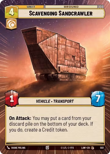 Scavenging Sandcrawler (Hyperspace) (502), A Lawless Time — Star Wars card price
