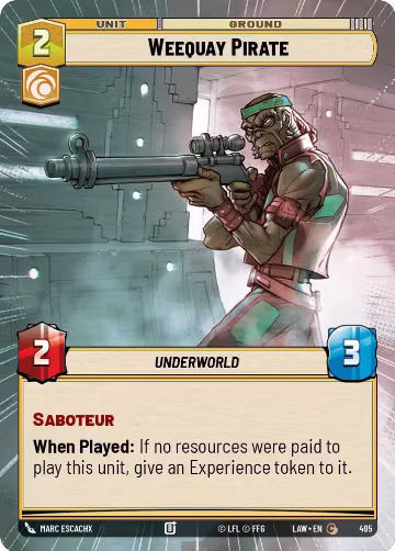 Weequay Pirate (Hyperspace) (495), A Lawless Time — Star Wars card price
