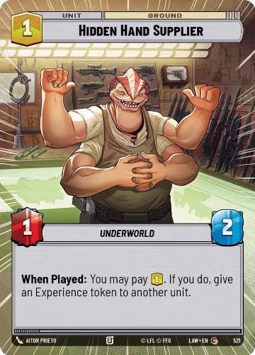 Hidden Hand Supplier (Hyperspace) (521), A Lawless Time — Star Wars card price