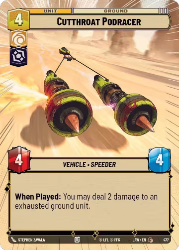 Cutthroat Podracer (Hyperspace) (477), A Lawless Time — Star Wars card price