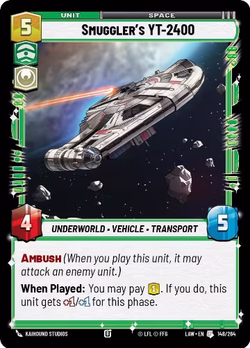 Smuggler's YT-2400 (148/264), A Lawless Time — Star Wars card price