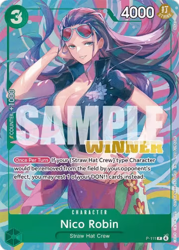 Nico Robin (Heroines Battle Winner Pack) (P-111), One Piece Promotion Cards — One Piece card price