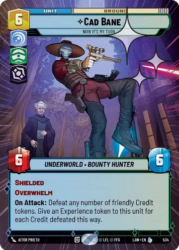 Cade Bane - Now It's My Turn (Hyperspace Foil) (534), A Lawless Time — Star Wars card price