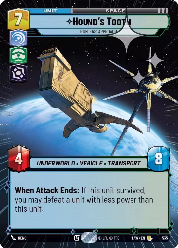 Hound's Tooth - Hunters' Approach (Hyperspace Foil) (535), A Lawless Time — Star Wars card price