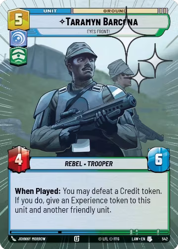 Taramyn Barcona - Eyes Front! (Hyperspace Foil) (542), A Lawless Time — Star Wars card price