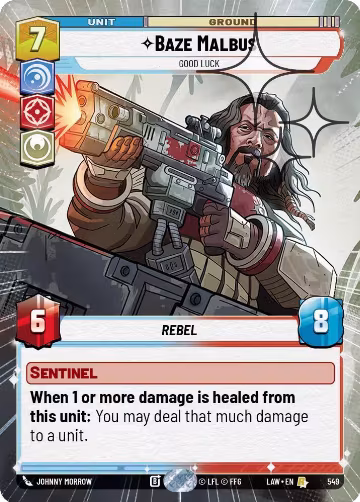 Baze Malbus - Good Luck (Hyperspace Foil) (549), A Lawless Time — Star Wars card price