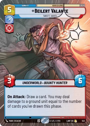Beilert Valance - Target: Vader (Hyperspace Foil) (553), A Lawless Time — Star Wars card price