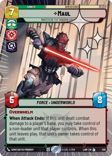 Maul - Master of the Shadow Collective (Hyperspace Foil) (556), A Lawless Time — Star Wars card price