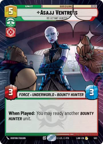 Asajj Ventress - Reluctant Hunter (Hyperspace Foil) (563), A Lawless Time — Star Wars card price