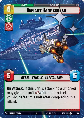 Defiant Hammerhead (Hyperspace Foil) (564), A Lawless Time — Star Wars card price