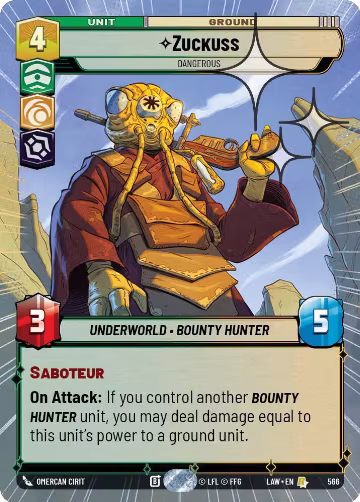 Zuckuss - Dangerous (Hyperspace Foil) (566), A Lawless Time — Star Wars card price