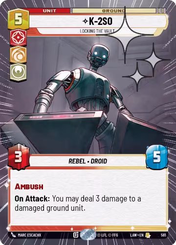 K-2S0 - Locking the Vault (Hyperspace Foil) (581), A Lawless Time — Star Wars card price