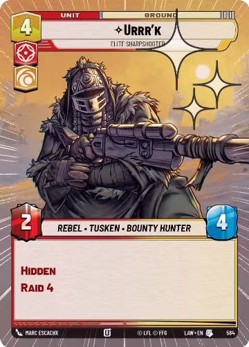 Urrr'k - Elite Sharpshooter (Hyperspace Foil) (584), A Lawless Time — Star Wars card price