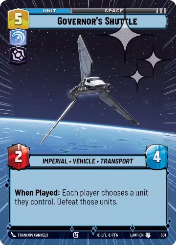 Governor's Shuttle (Hyperspace Foil) (601), A Lawless Time — Star Wars card price