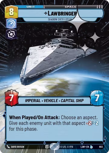 Lawbringer - Shadow Over Lothal (Hyperspace Foil) (603), A Lawless Time — Star Wars card price