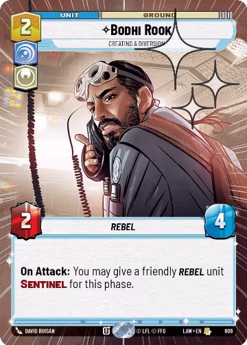 Bodhi Rook - Creating a Diversion (Hyperspace Foil) (606), A Lawless Time — Star Wars card price