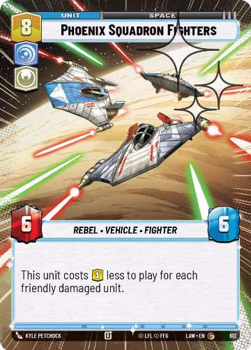 Phoenix Squadron Fighters (Hyperspace Foil) (612), A Lawless Time — Star Wars card price