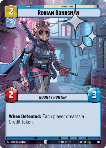 Rodian Bondsman (Hyperspace Foil) (618), A Lawless Time — Star Wars card price