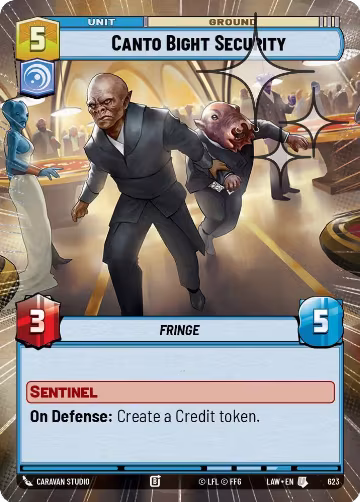 Canto Bight Security (Hyperspace Foil) (623), A Lawless Time — Star Wars card price