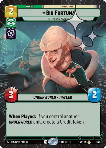 Bib Fortuna - Die Wanna Wanga? (Hyperspace Foil) (636), A Lawless Time — Star Wars card price