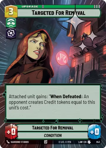 Targeted for Removal (Hyperspace Foil) (643), A Lawless Time — Star Wars card price
