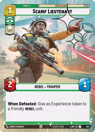 Scarif Lieutenant (Hyperspace Foil) (644), A Lawless Time — Star Wars card price