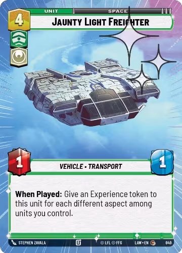 Jaunty Light Frieghter (Hyperspace Foil) (649), A Lawless Time — Star Wars card price