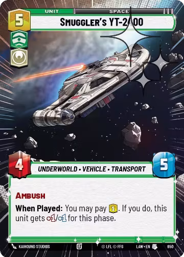 Smuggler's YT-2400 (Hyperspace Foil) (650), A Lawless Time — Star Wars card price