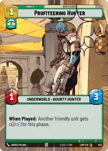 Profiteering Hunter (Hyperspace Foil) (653), A Lawless Time — Star Wars card price