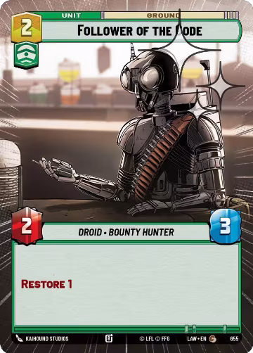Follower of the Code (Hyperspace Foil) (655), A Lawless Time — Star Wars card price