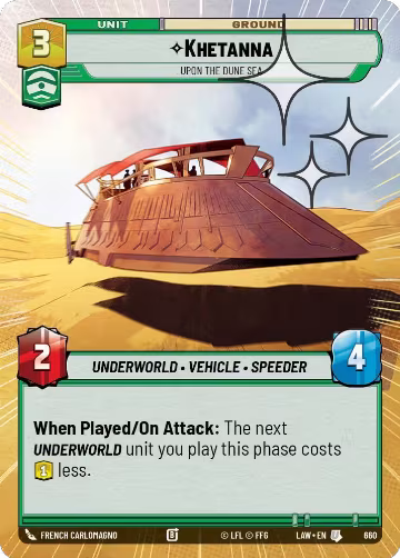 Khetanna - Upon the Dune Sea (Hyperspace Foil) (660), A Lawless Time — Star Wars card price