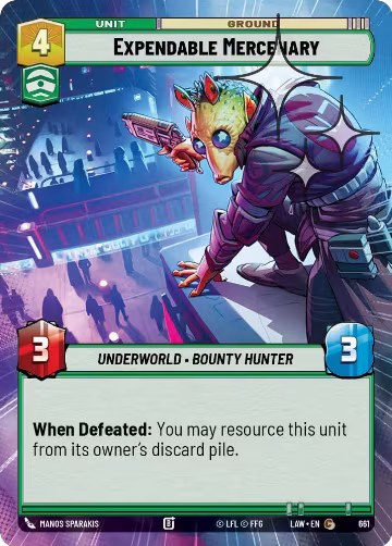 Expendable Mercenary (Hyperspace Foil) (661), A Lawless Time — Star Wars card price