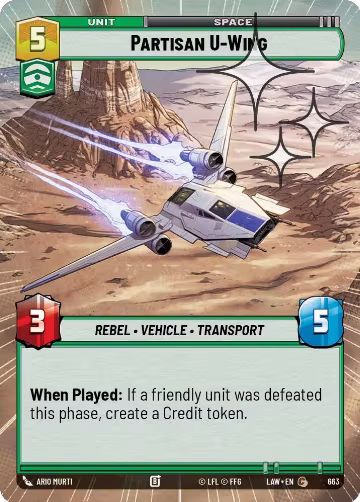 Partisan U-Wing (Hyperspace Foil) (663), A Lawless Time — Star Wars card price