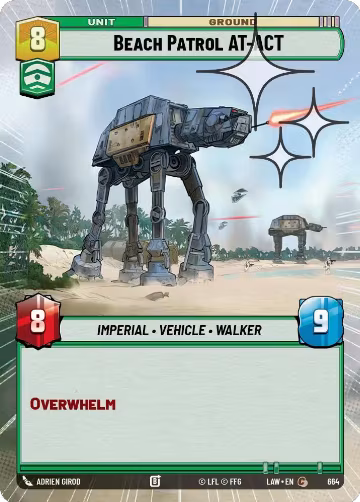 Beach Patrol AT-ACT (Hyperspace Foil) (664), A Lawless Time — Star Wars card price