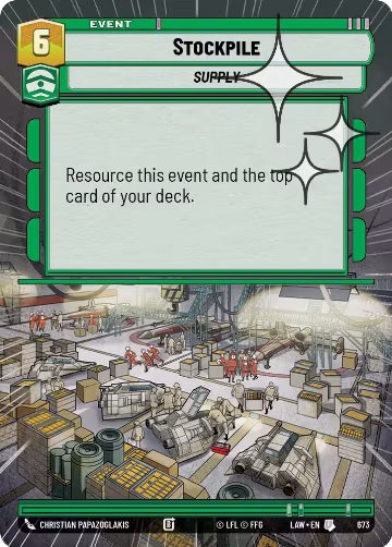 Stockpile (Hyperspace Foil) (673), A Lawless Time — Star Wars card price
