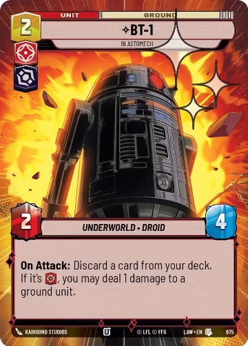 BT-1 - Blastomech (Hyperspace Foil) (675), A Lawless Time — Star Wars card price