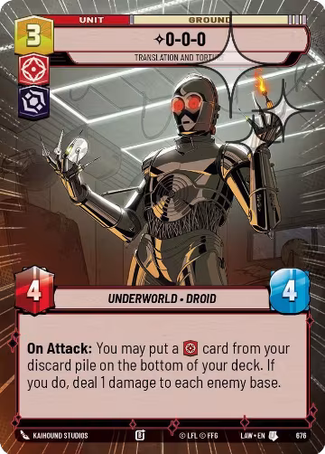 0-0-0 - Translation and Torture (Hyperspace Foil) (676), A Lawless Time — Star Wars card price
