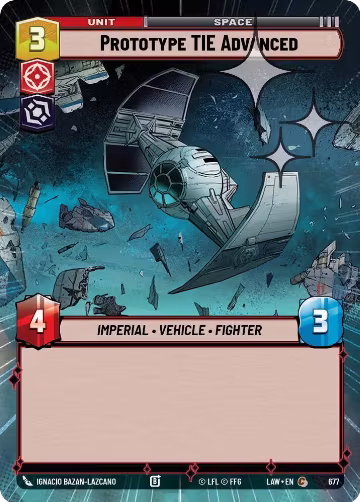 Prototype TIE Advanced (Hyperspace Foil) (677), A Lawless Time — Star Wars card price