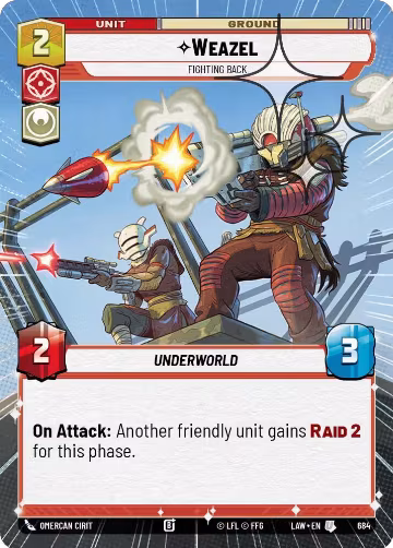 Weazel - Fighting Back (Hyperspace Foil) (684), A Lawless Time — Star Wars card price