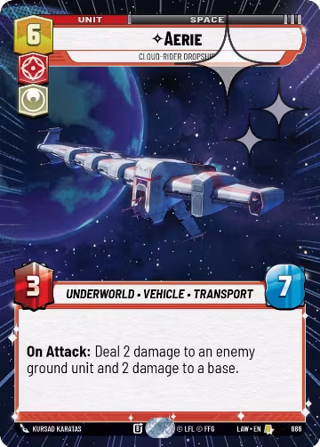 Aerie - Cloud-Rider Dropship (Hyperspace Foil) (686), A Lawless Time — Star Wars card price